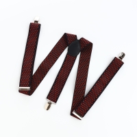 Подтяжки взрослые, ширина 2,5 см, цвет чёрный/бордовый Подтяжки взрослые, ширина 2,5 см, цвет чёрный/бордовый