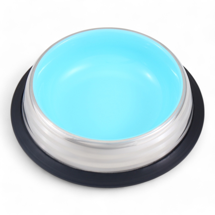 Миска с нескользящим основанием, 225 мл, серебристо-голубая Миска с нескользящим основанием, 225 мл, серебристо-голубая