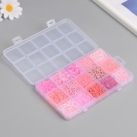 Бисер стекло 6/0, 8/0, 12/0 в шкатулке "Розовый" стеклярус 15,5х9,5х1,6 см Бисер стекло 6/0, 8/0, 12/0 в шкатулке "Розовый" стеклярус 15,5х9,5х1,6 см