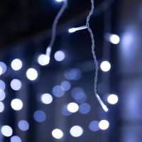 Гирлянда &laquo;Бахрома&raquo; 6 &times; 0.7 м, IP44, УМС, белая нить, 120 LED, свечение белое, мерцание, 220 В