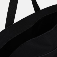 Сумка дорожная на молнии, наружный карман, длинный ремень, цвет чёрный