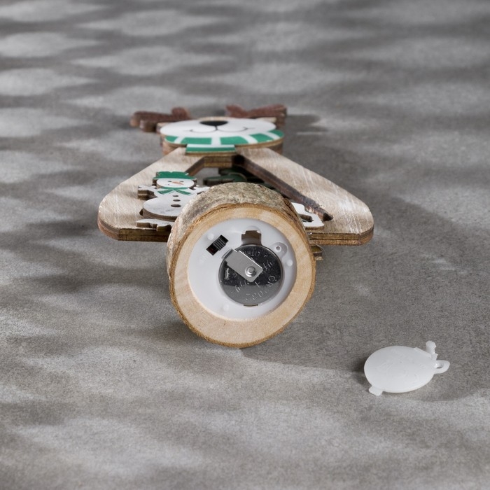 Светодиодная фигура &laquo;Олень&raquo; 12 &times; 18 &times; 6 см, дерево, батарейки CR2032х1 (в комплекте), свечение тёплое белое