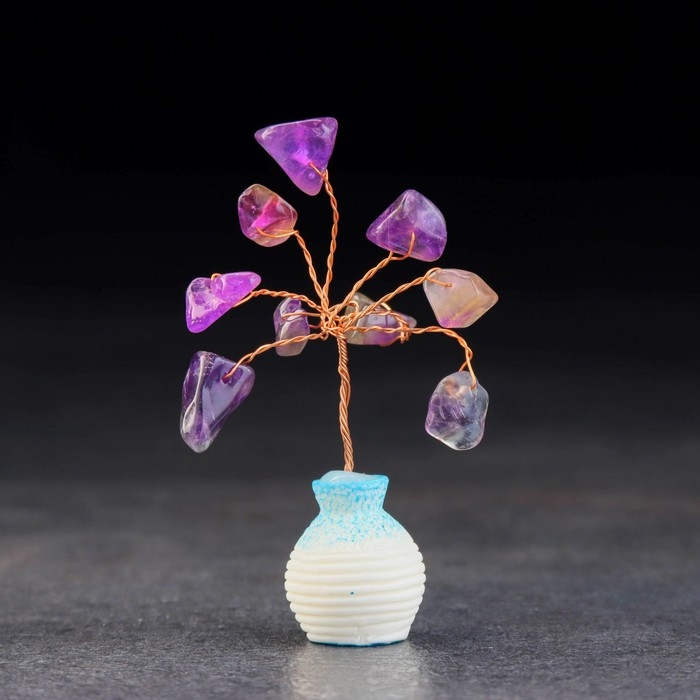 Сувенир Сувенир "Дерево мудрости. Аметист", натуральный камень, 7 х 3 см