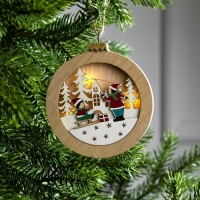 Ёлочная игрушка «Шар с детьми», от батареек, свечение тёплое белое Ёлочная игрушка «Шар с детьми», от батареек, свечение тёплое белое