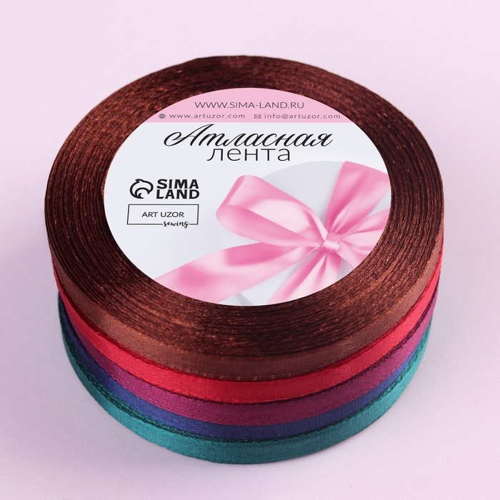 Набор атласных лент «Вечерние огни», 5 шт, размер 1 ленты: 6 мм × 23 ± 1 м Набор атласных лент «Вечерние огни», 5 шт, размер 1 ленты: 6 мм × 23 ± 1 м