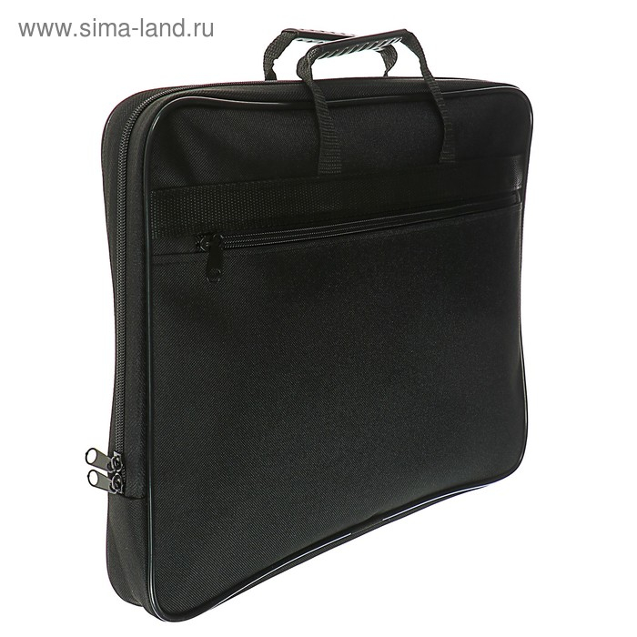 Папка с ручками текстильная А4, 365 х 290 х 30 мм, Calligrata, 1Ш41, Папка с ручками текстильная А4, 365 х 290 х 30 мм, Calligrata, 1Ш41, "Офис", внешний/внутренний карман, чёрная