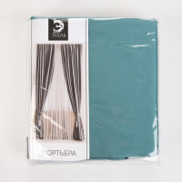 Штора портьерная Этель 130&times;300 см, двусторонний блэкаут, цвет Серо-голубой, пл. 240 г/м&sup2;