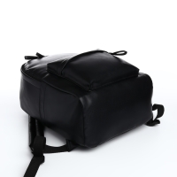 Рюкзак молодёжный на молнии, 4 кармана, цвет чёрный