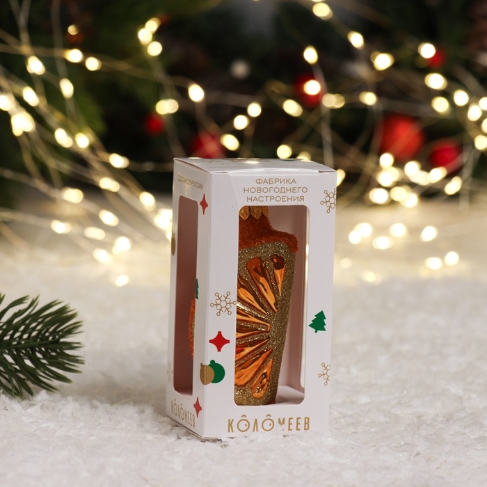 Елочное украшение "Долька апельсина"., в подарочной упаковке, h-7 см