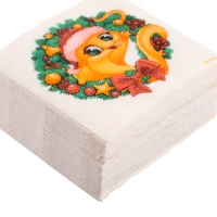 Салфетки новогодние бумажные &laquo;С Новым годом: венок&raquo;, однослойные, 24х24 см, 50 шт.