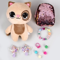 Подарочный набор для девочки с мягкой игрушкой &laquo;Кот&raquo;, 10 х 18 х 8 см