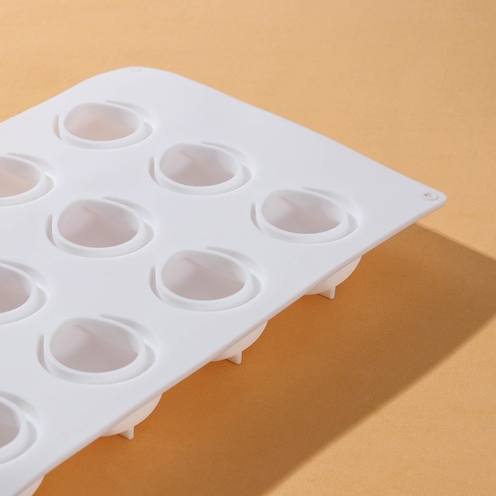 Форма для муссовых десертов и выпечки Доляна &laquo;Бабл&raquo;, 29&times;18&times;3 см, 12 ячеек (5&times;4,5 см), цвет белый