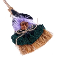 Баба яга на подвесе на метле, цвета МИКС Баба яга на подвесе на метле, цвета МИКС