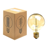 Лампа накаливания винтажная "Шар", G80, 40 Вт, Е27, 230 В, 120х80 мм, теплый белый Лампа накаливания винтажная "Шар", G80, 40 Вт, Е27, 230 В, 120х80 мм, теплый белый