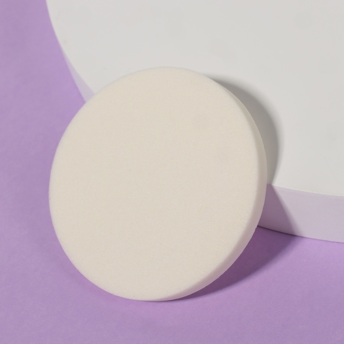 Спонжи для макияжа, набор - 12 шт, d = 5,3 см, цвет белый