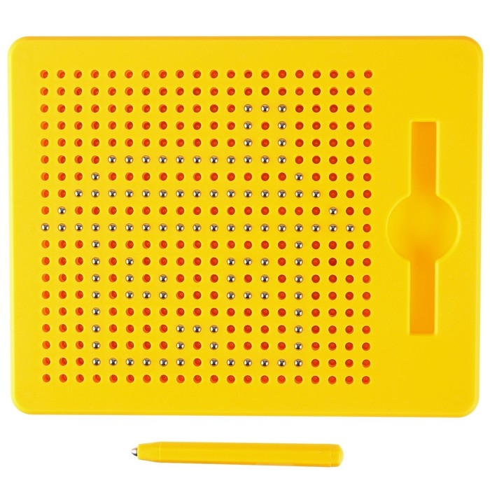 Планшет обучающий &laquo;Магнитное рисование: Лео и Тиг&raquo;, 380 отверстий, цвет жёлтый