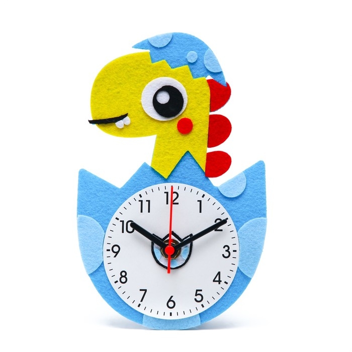 Часы настольные DIY Часы настольные DIY "Динозавр из фетра" детские, набор для творчества, 23 х 21 см, АА