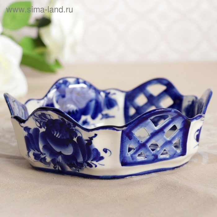 Сухарница &laquo;Уют&raquo;, 20&times;20&times;10 см, гжель