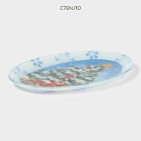 Блюдо стеклянное овальное Доляна &laquo;Зимняя сказка&raquo;, 30&times;21 см