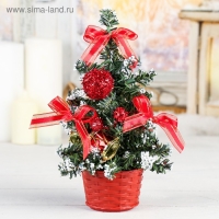 Ёлка декор "Снег" 20 см, красный Ёлка декор "Снег" 20 см, красный