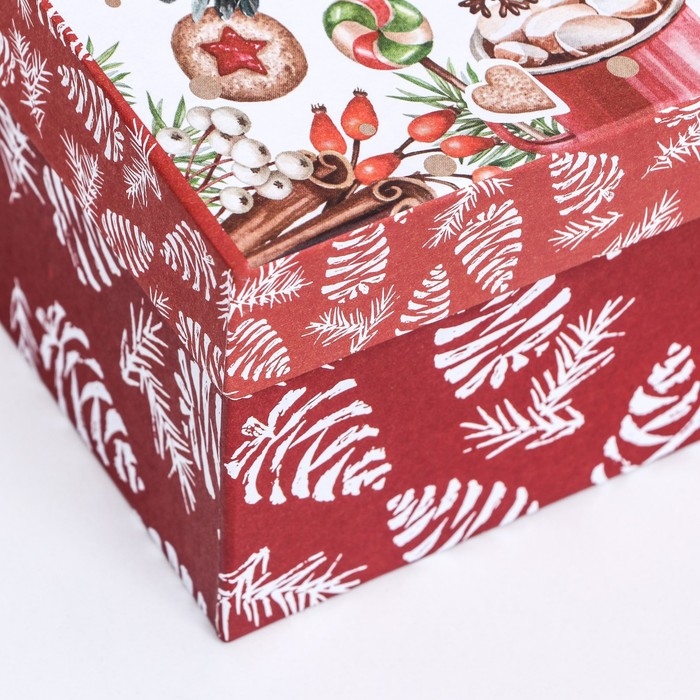 Коробка прямоугольная "Снегири" ,27 &times; 17 &times; 11 см