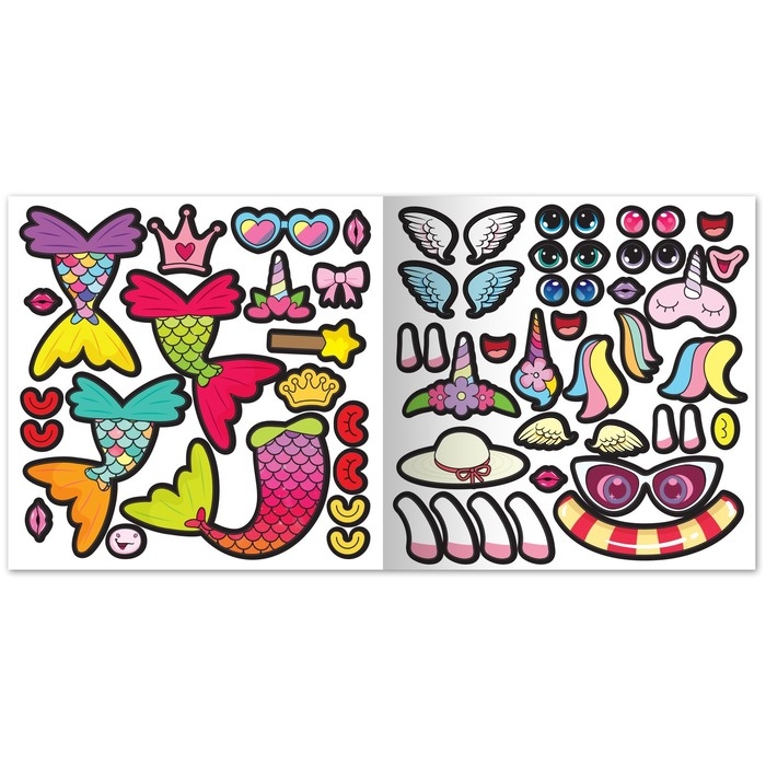 Книга с многоразовыми наклейками «Милашки из вкусняшки», 12 стр., с маркером, 20 глазок Книга с многоразовыми наклейками «Милашки из вкусняшки», 12 стр., с маркером, 20 глазок