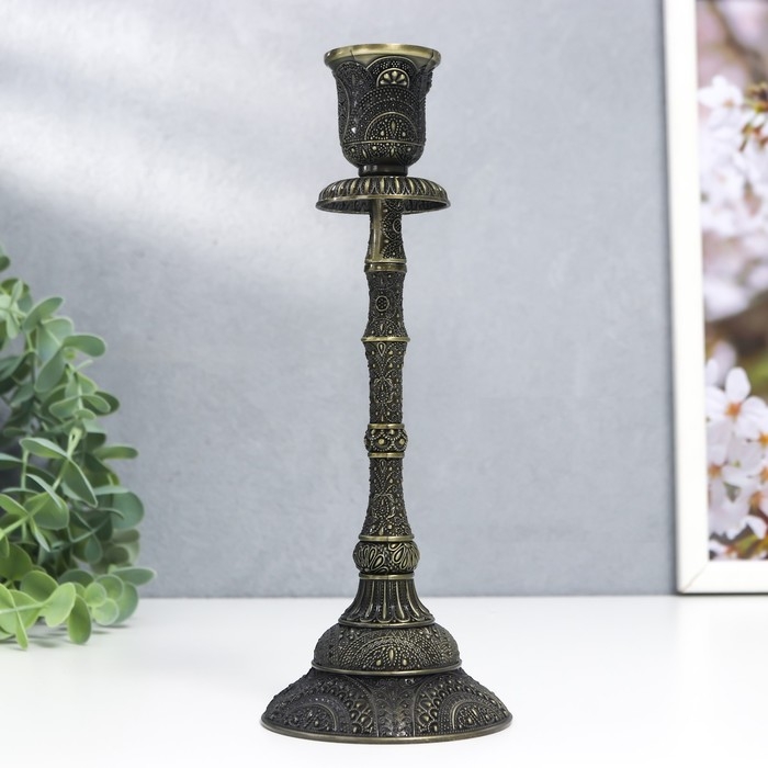Подсвечник металл на 1 свечу Подсвечник металл на 1 свечу "Раджа" бронза 21х8х8 см