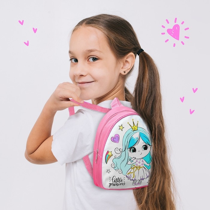 Рюкзак раскраска &laquo;Маленькая принцесса&raquo;, многоразовый, 21 &times; 10 &times; 23 см, 3+
