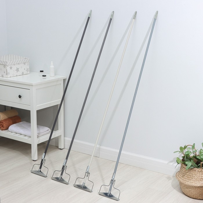 Тряпкодержатель, металлический черенок 150 см, 19&times;2&times;150 см, цвет МИКС