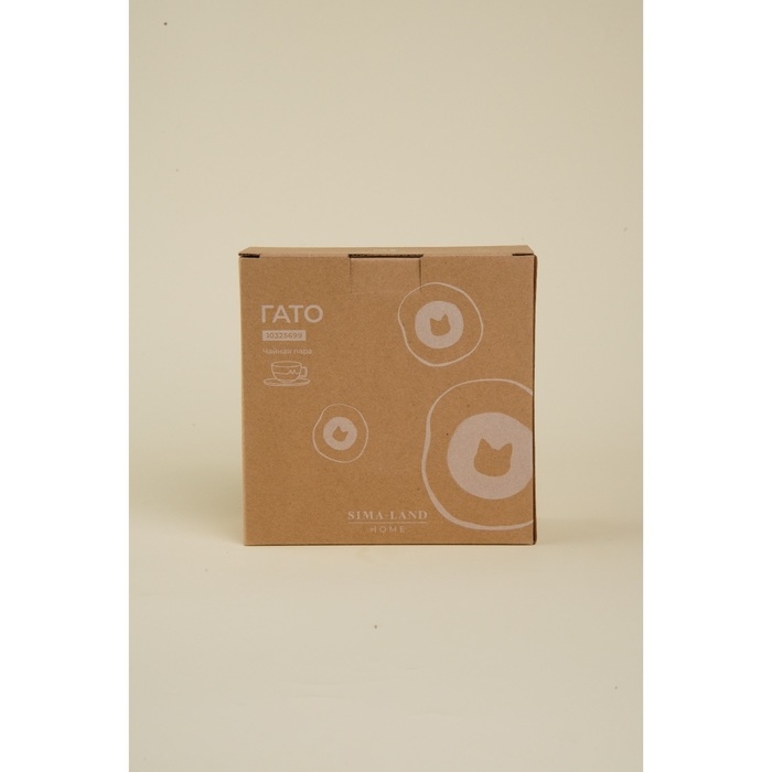 Чайная пара фарфоровая SL Home «Гато», 2 предмета: чашка 270 мл, блюдце d=16,5 см, цвет белый Чайная пара фарфоровая SL Home «Гато», 2 предмета: чашка 270 мл, блюдце d=16,5 см, цвет белый