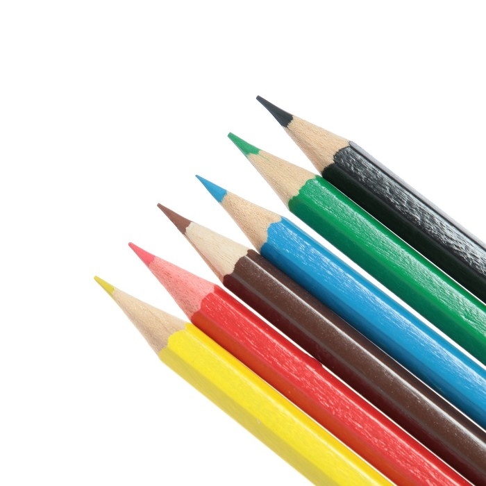 Карандаши 6 цветов Calligrata Карандаши 6 цветов Calligrata "Машинка", деревянные, шестигранные, в картонной коробке