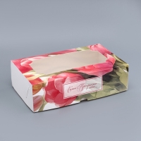 Коробка подарочная складная с окном, упаковка, "Самой прекрасной", 25 х 15 х 7 см Коробка подарочная складная с окном, упаковка, "Самой прекрасной", 25 х 15 х 7 см