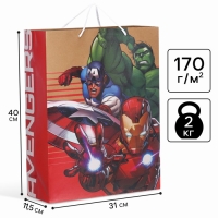 Пакет подарочный крафт, 40х31х11.5 см, Мстители Пакет подарочный крафт, 40х31х11.5 см, Мстители