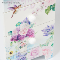 Шкатулка дерево комод 2 ящика "Лаванда и розы" 18,5х7,5х11,8 см