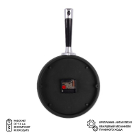 Часы настенные интерьерные для кухни "Сковорода", бесшумные, 25 х 43 см, чёрные, АА Часы настенные интерьерные для кухни "Сковорода", бесшумные, 25 х 43 см, чёрные, АА