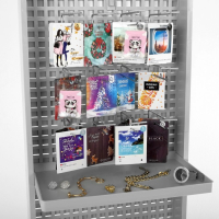 Стойка &laquo;Queen Fair&raquo; брендированная (+25 крючков), 43&times;32,5&times;198,5 см, шаг 25мм, цвет серый