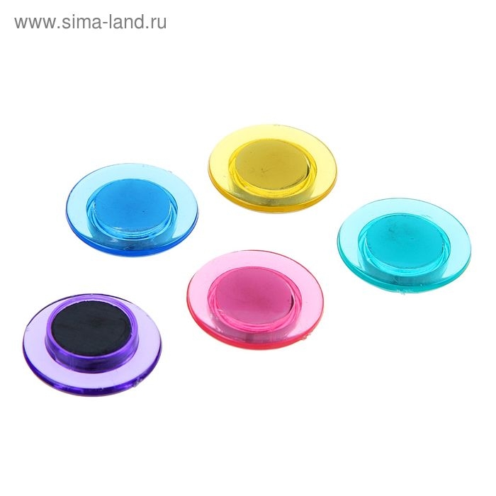 Набор магнитов для доски, 10 шт., d-3 см, прозрачные, на блистере