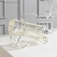 Подставка под бутылку, 24×9,5×21, металлическая, цвет серебряный Подставка под бутылку, 24×9,5×21, металлическая, цвет серебряный