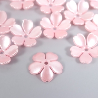 Бусины для творчества пластик "Цветочек жемчужный" набор 40 шт розовый 1,5х1,5 см Бусины для творчества пластик "Цветочек жемчужный" набор 40 шт розовый 1,5х1,5 см