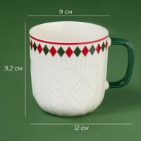 Новогодняя кружка Доляна &laquo;Уютный новый год&raquo;, 370 мл, 12&times;9&times;9,2 см, цвет белый