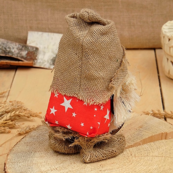 Оберег-домовой "Василек в льняном колпаке, с рублем", 18х11х10см, микс