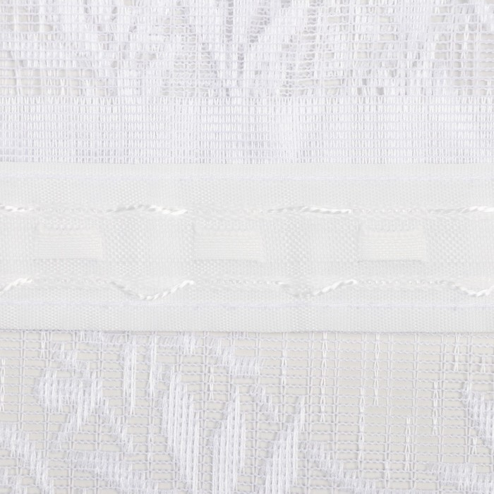 Тюль на кухню на шторной лентой, 320х160 см, цвет белый, 100% полиэстер