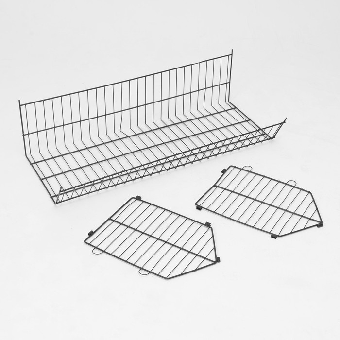 Накопитель разборный на колесах, 5 корзин с разделителями, 90&times;42&times;135 см, цвет чёрный