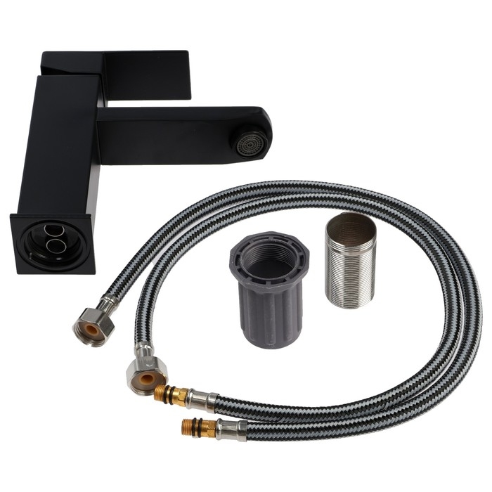 Смеситель для раковины ZEIN Z2393, картридж 40 мм, короткий излив, нержа сталь, черный 74468 Смеситель для раковины ZEIN Z2393, картридж 40 мм, короткий излив, нержа сталь, черный 74468