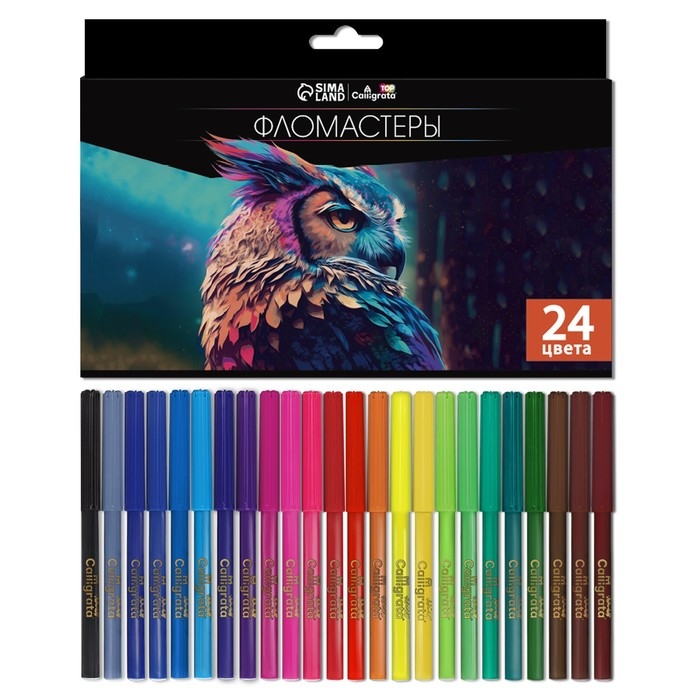 Фломастеры 24 цветов, TOP Calligrata, в картонной коробке Фломастеры 24 цветов, TOP Calligrata, в картонной коробке