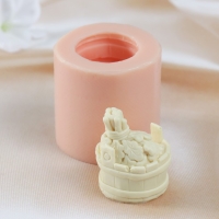 Молд силиконовый "Веник в тазу" изделие 4х4х5,5 см