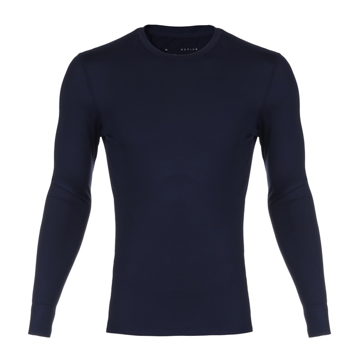 Рашгард мужской с дл. рукавом, базовый, размер S (46), цвет синий