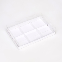 Коробка для муссовых пирожных 6 штук, 26x17x6 Белый