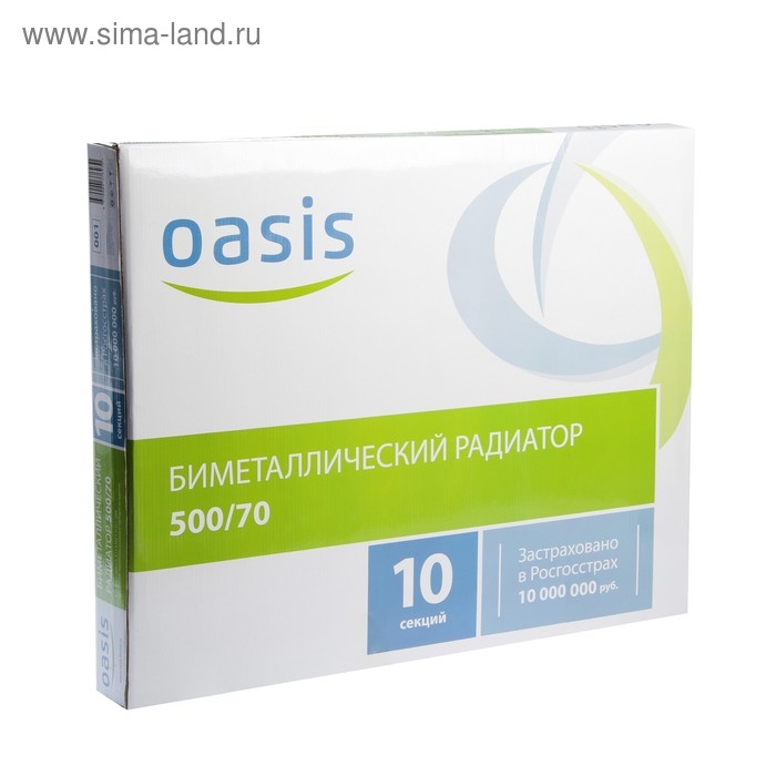 Радиатор биметаллический Oasis, 500 х 70 мм, 10 секций