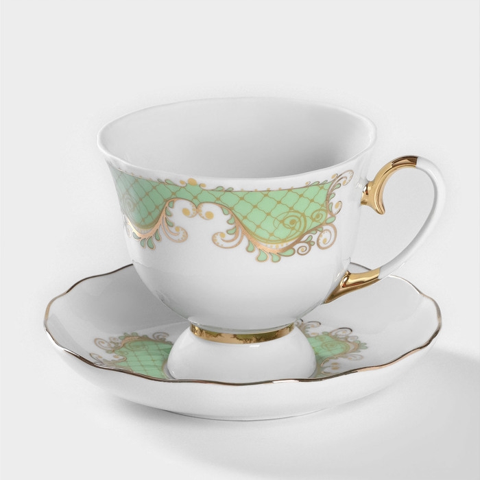 Чайная пара фарфоровая &laquo;Симфония&raquo;, 300 мл, блюдце 15 см